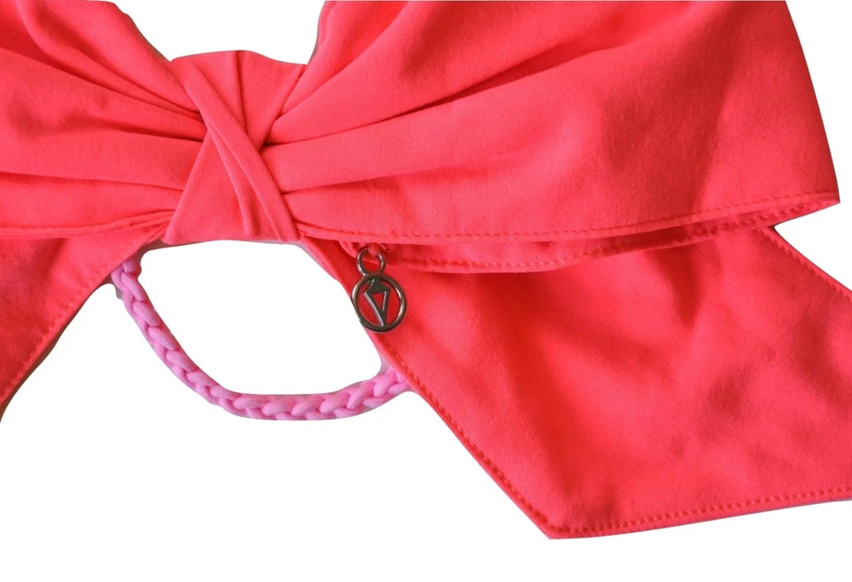 NUEVO Moño de pelo grande Ivivva de Lululemon Let's Go cola de caballo coral naranja niñas Foto 2 de 3