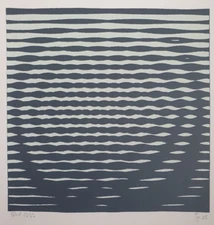 Jürgen Lit Fischer Hand Signed Numbered Original 1985 Serigraph Lufthansa