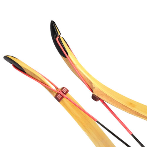 15-50lbs Traditional Recurve Bow Wooden Longbow Tartar Archery Hunting Target - Picture 3 of 12