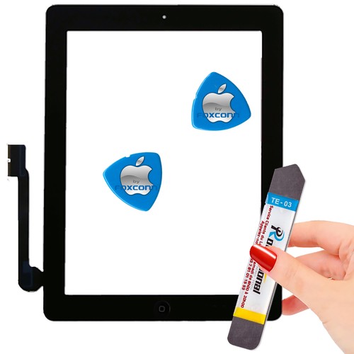 PACK Vitre Tactile iPad 4 A1460 Noir Adhésif Écran Verre PREMIUM Assemblé Outils - Photo 1/9