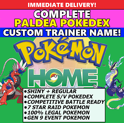 Pokemon Scarlet and Violet - Complete Pokedex All Pokemon Home Full Paldea  Dex