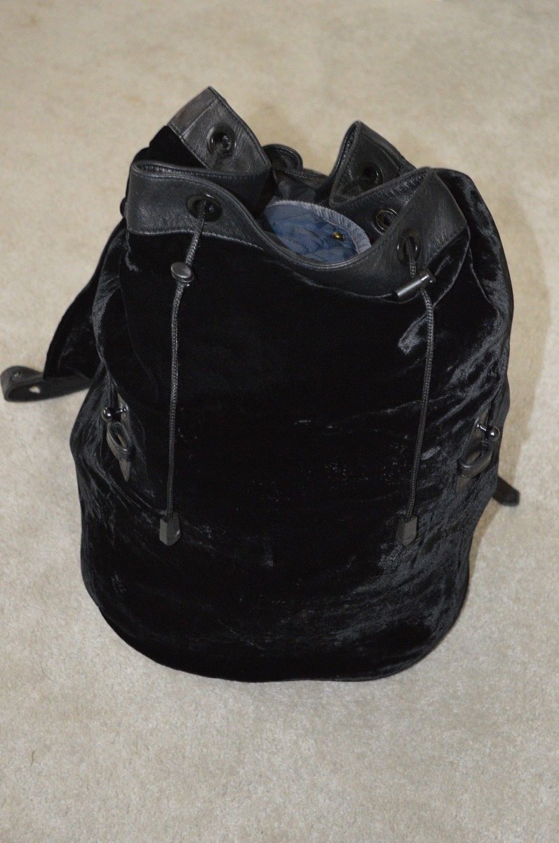 Alexander Wang Black Velvet Leather Sydney Rucksack Backpack  display picture 2