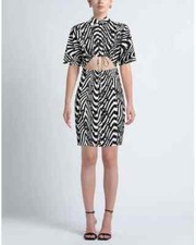 PHILOSOPHY Di Lorenzo Serafini NWT $1040 Cut Out Stripe Shirt Dress Size US 4