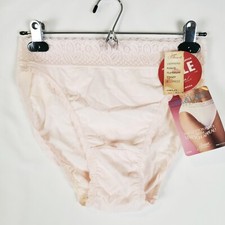 Vtg Henson Kickernick Hi Cut Panties Womens 7 Lite Lacy Cotton Skamp Pink NOS