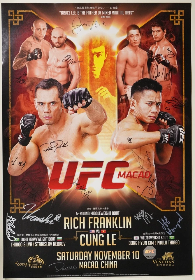 Póster Rich Franklin Cung Le + 16 firmado por tarjeta UFC en Fuel TV 6 Macao 2012 SBC Foto 2 de 4