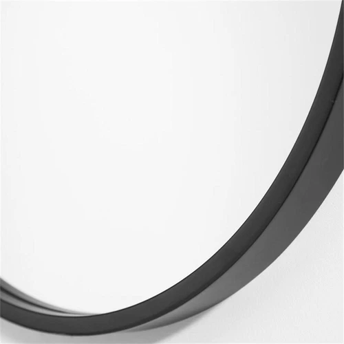 Uttermost Varina Oval Contemporary Iron Metal Mirror in Sleek Satin Black - Picture 4 of 6