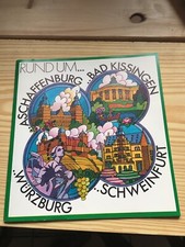 Rundum Aschaffenburg  Bad Kissingen Schweinfurt Würzburg antike Landkarte Karte 
