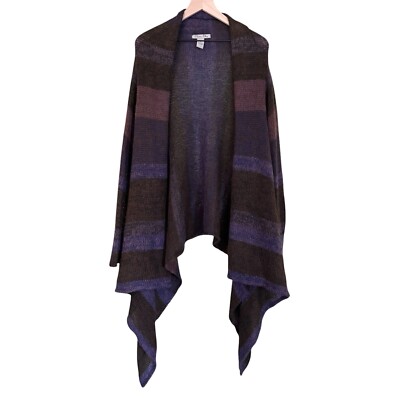 Women s Olivia Sky purple striped open front waterfall cardigan sweater size 1x