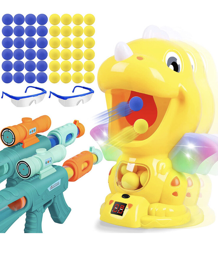 Movable Drive Dinosaur Toy Gun for Kids 2 Air Pump Guns Target Shooting Game New eBay