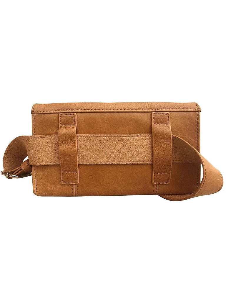 Tan Genuine leather belt shoulder wallet bag waist pocket pouch style hip bag Vi - Image 3 of 4