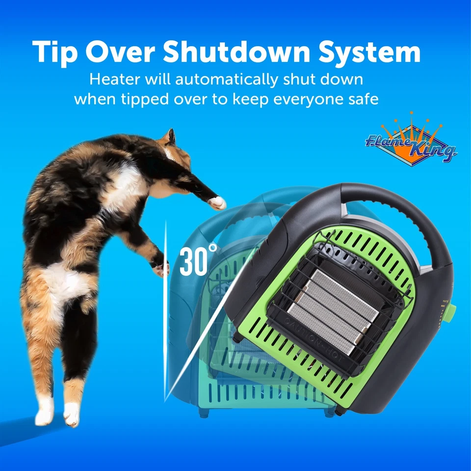 Calentador de camping de propano radiante termostático portátil de 10.000 BTU para tanque de LP de 1 lb Foto 2 de 4