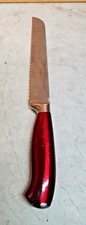 One Hampton Forge 8" Bread Knife; Red Handle