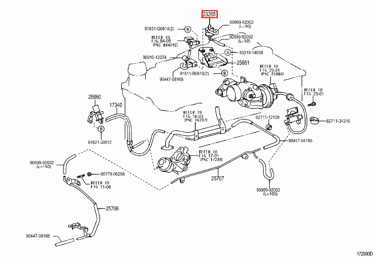 Genuine Hilux KUN16 KUN15 KUN136 KUN135 2KD 1KD MAP Sensor Oil