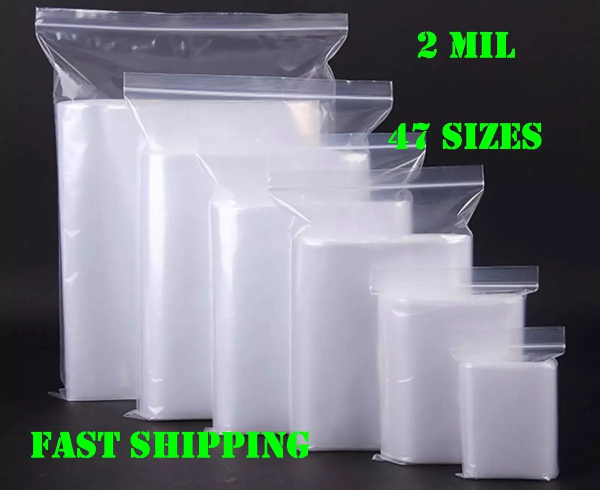 Clear Reclosable Zip Seal Bag Plastic 2 Mil Lock Bags Jewelry Zipper Baggie  2Mil