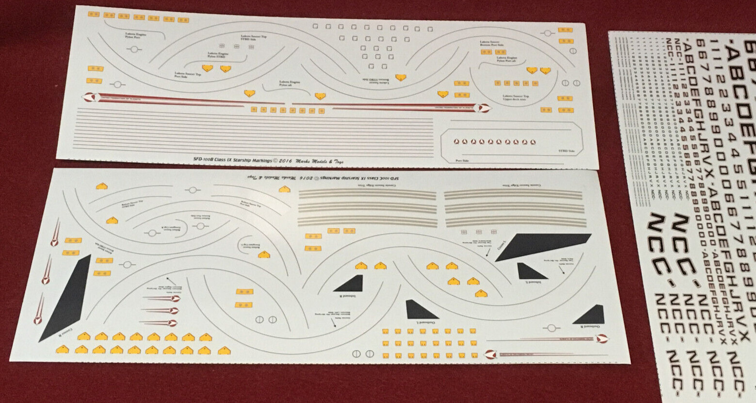 Starfighter Decals Class IX Starship Markings For Polar Lights/AMT 1/1000 scale