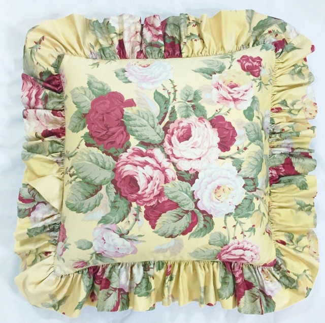 Vintage Ralph Lauren KATHLEEN Ruffled Throw Pillow With Down Feather