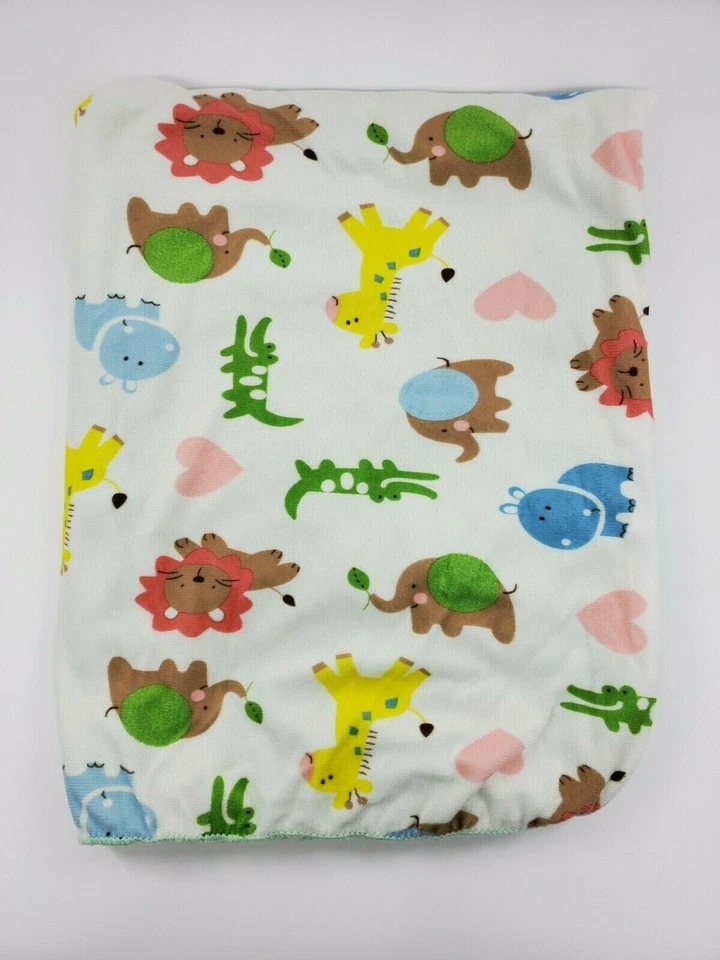 Одеяло Just Born Baby животные джунгли крокодил зеленый шерпа розовое сердце B21 - Изображение 3 из 3