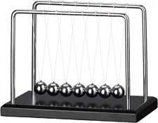 Newton'S Cradle with 7Balls 9Inch Wooden Base Balance Ball Office Decoration