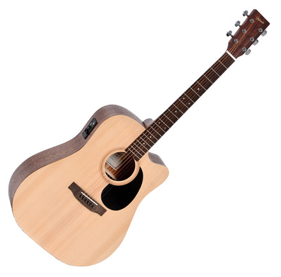 Ditson DC-10E Akustik Western Gitarre Natur Sitka Fichte Tonabnehmer Cutaway