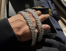 7” moissanite 14mm Monaco bracelet- white gold . Price for one bracelet $300