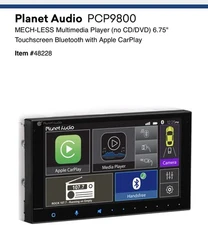 Planet Audio PCP9800A Double-DIN 6.75" Touchscreen Bluetooth Car Stereo