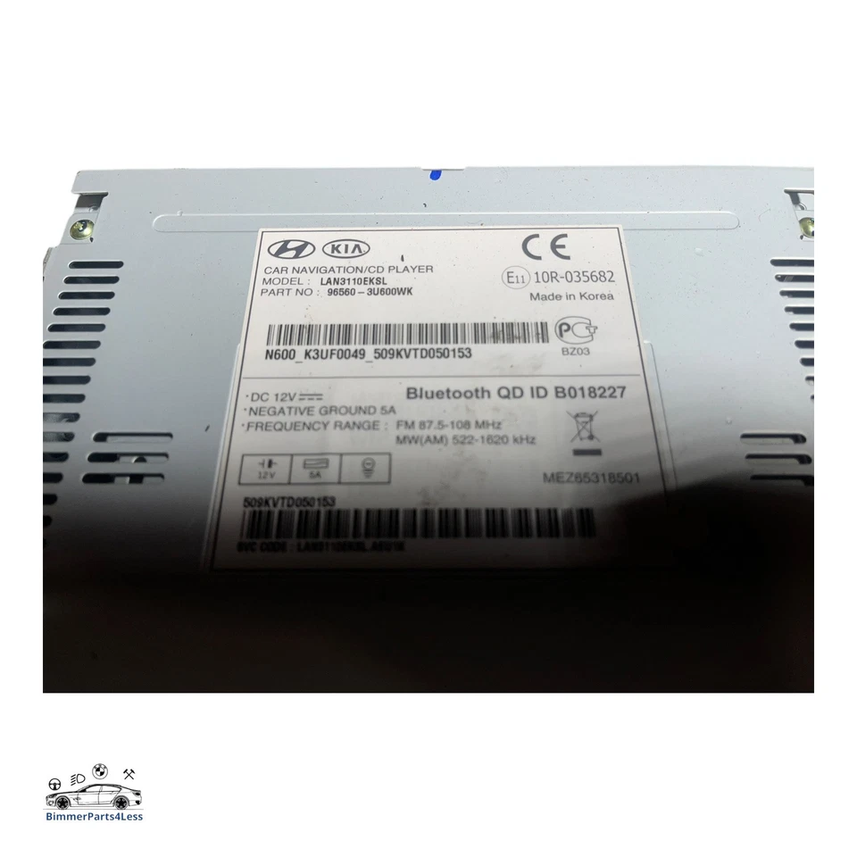 10-15 MK3 KIA SPORTAGE SATELLITE NAVIGATION SAT NAV CD UNIT 965603U600WK  - Image 4 of 4