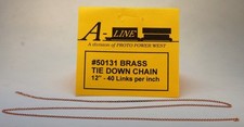 HO 1:87 A-Line # 50131 Brass Chain/Tie Down Chain, 12" , 40 Links per inch