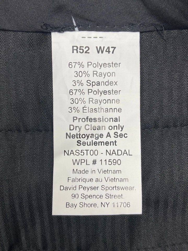 $395 NUEVO TRAJE DE ESMOQUIN NAUTICA 52R negro liso de 2 piezas con pantalones 47x30 para hombre Foto 4 de 4