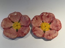 Vintage Set of 2 Franciscan Desert Rose Butter Pats/Tea Bag Holders 