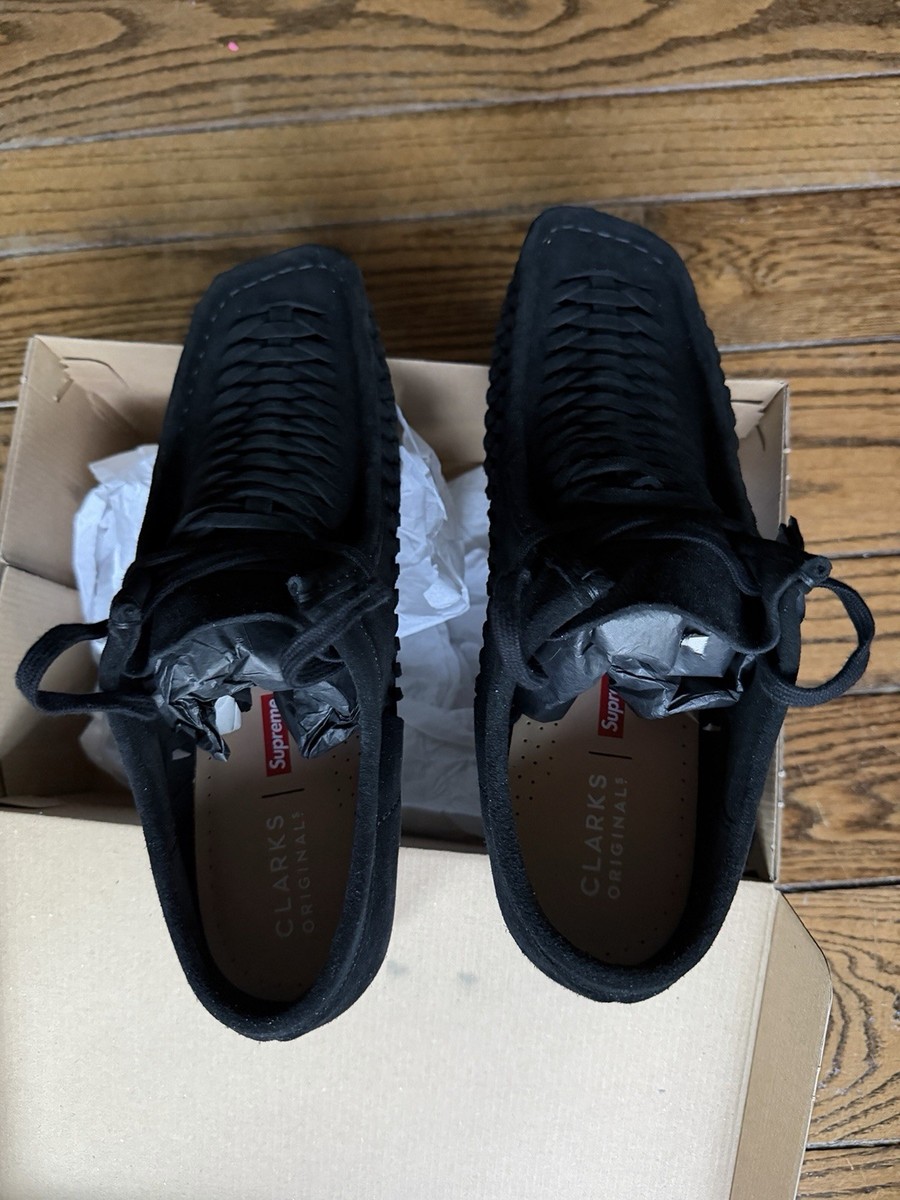 Supreme Clarks Wallabee Weave Mens Size 10 Black Shoes Rare Brand