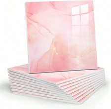 10Pcs Marble Peel and Stick Backsplash Waterproof Washroom Wall Panels, Peel and