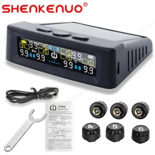 Tire Pressure Monitoring Safety Alarm System Solar Car Truck RV TPMS 6 sensor