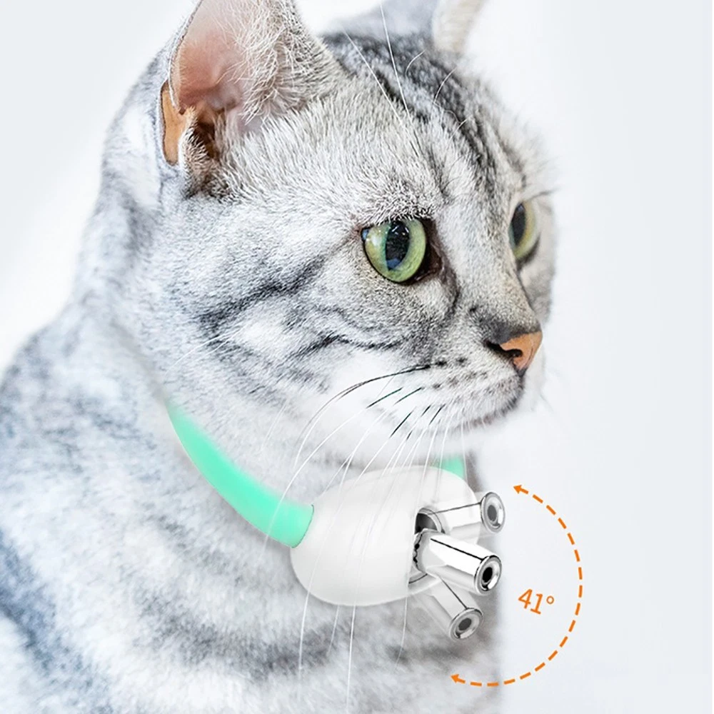 1PCS Smart Laser Cat Teaser Collar Interactive Automatic Rechargeable Pet Toy