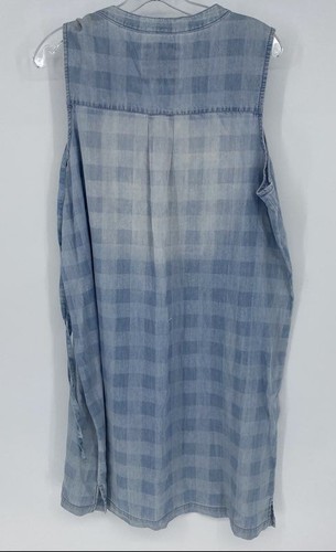 Sonoma Womens Blue Check Cotton Blend Sleeveless Knee Length Shift Dress Size XL - Picture 2 of 7