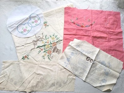 Lot Of 5 Embroidery Unfinished  Projects