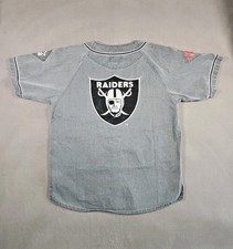 VTG 90s NFL LA OAKLAND RAIDERS STARTER ACIDWASH BASEBALL JERSEY BLACK SZ LRG