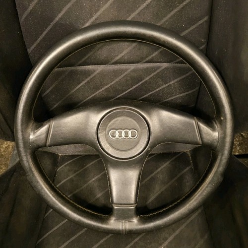 AUDI 80 90 COUPE B3 B4 3 SPOKE STEERING WHEEL BLACK LEATHER NARDI