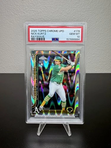 2025 Topps Chrome Update Series Nick Kurtz Rookie RayWave Refractor (RC) PSA 10