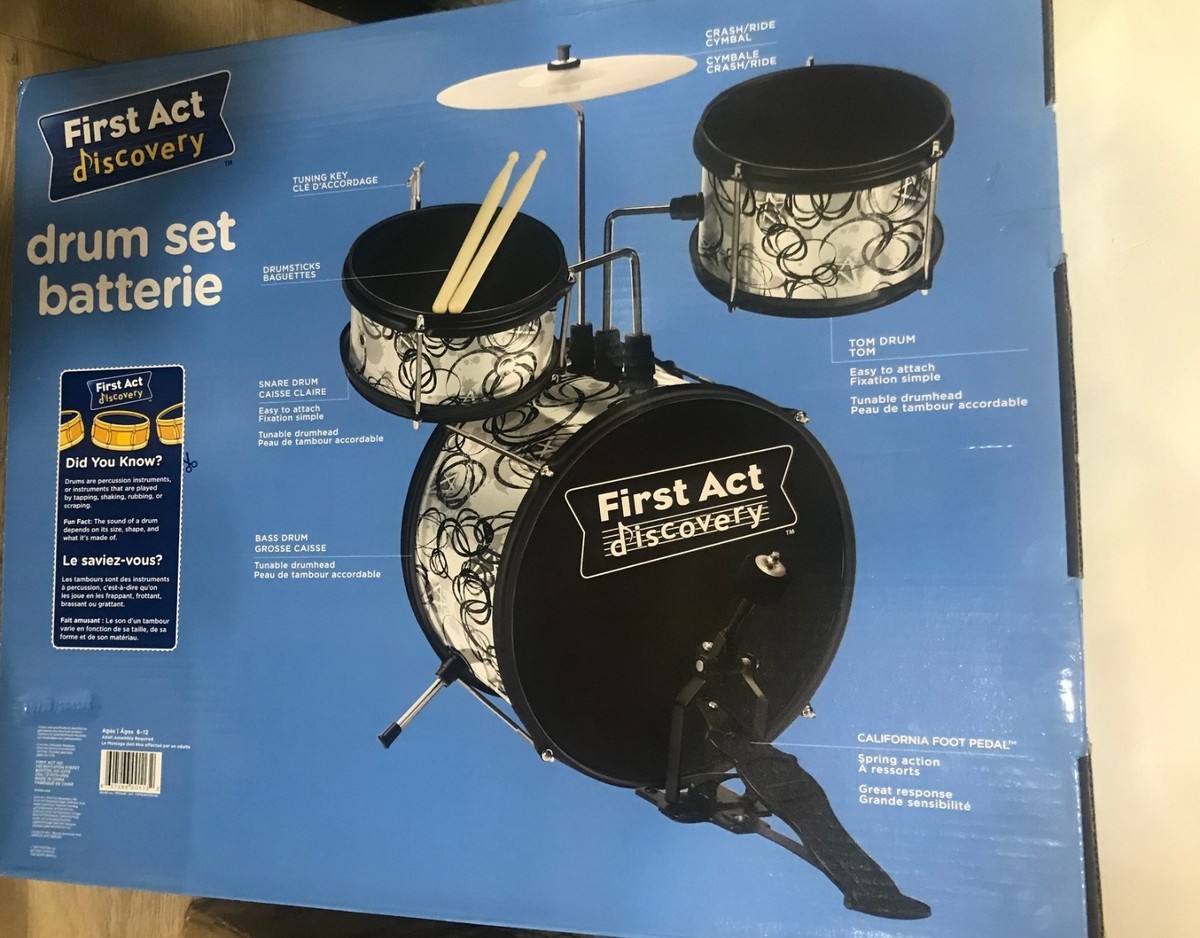 First Act Discovery Select Edition Kids Junior Drum Set Black/Silver