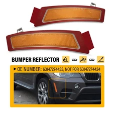 2x Front Bumper Side Marker Reflectors LH RH Amber for 2011-2013 BMW E70 X5 LCI