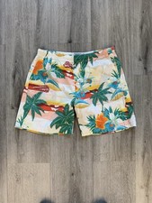 Vintage 1970s 1980s Hawaiian Tropical Palm Tree AOP Board Beach Shorts Size M
