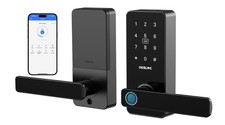 Keyless Fingerprint Smart Lock with Handle, Touchscreen Keypad, App Control, Aut