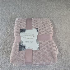 Jacquard Diamond Sherpa Throw Blanket Pink