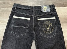 Southpole Jeans Baggy Blue Wide-Leg Skater Size 36 Y2K Vintage Embroidered