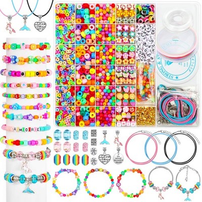 PAXCOO 2435PCS Bracelet Making Kit: Clay, Pony, Letter Beads for Jewelry Making