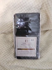 Clara Clark Pillow Cases Standard Set of 2 Black Lightweight Microfiber NEW