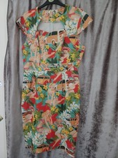 Vintage Style Print Dress Size XL. Pencil Style.