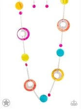 Paparazzi Accessories Necklace with Earring Long Multicolor Necklace Jewelry