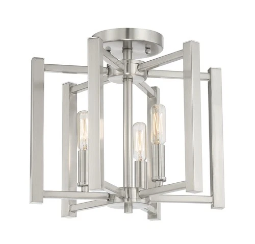 Savoy House 6-7702-3 Benson 3 Light 13"W Semi-Flush Ceiling - Nickel - Picture 4 of 12