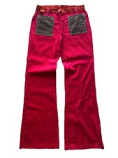 NOS Vtg 70s multicolor Corduroy Bell Bottom pants 28x30 60s Hippie Psychedelic